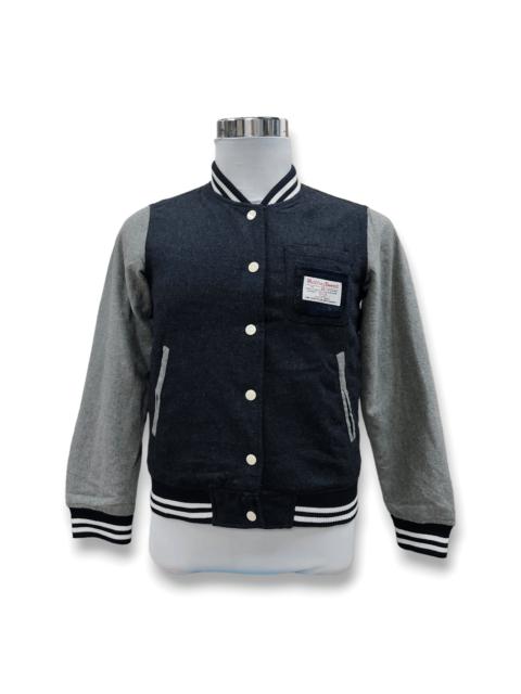Other Designers HARRIS TWEED Letterman Wool Varsity Jacket