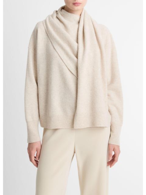 Vince Draped-Shawl Wool-Cashmere Sweater