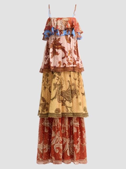 HEMANT & NANDITA Women's Printed Tiered Maxi Dress - Multi