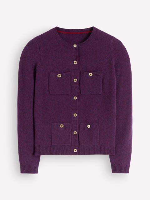 BODEN Marianne Merino Wool Cardigan-Dark Cherry