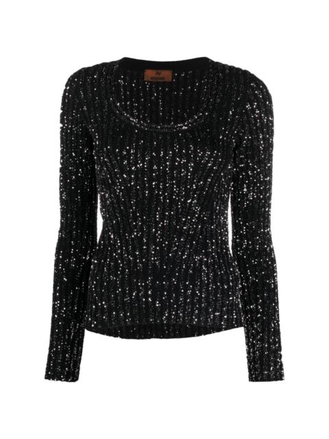 Missoni sequin-embellished ribbed-knit jumper