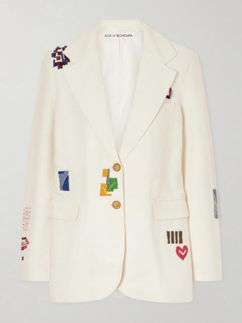 ALIX OF BOHEMIA Afternoon Abstract Tile Bead-embellished Silk Blazer