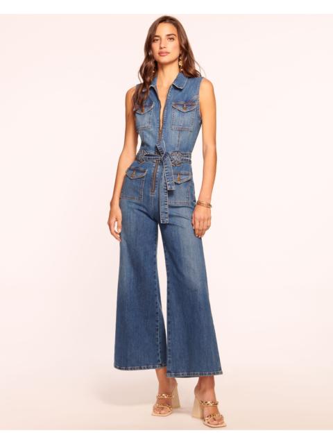 RAMY BROOK Bell Cropped Denim Jumpsuit