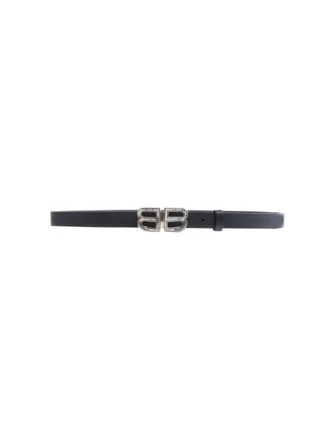 BALENCIAGA BB Thin Leather Belt black