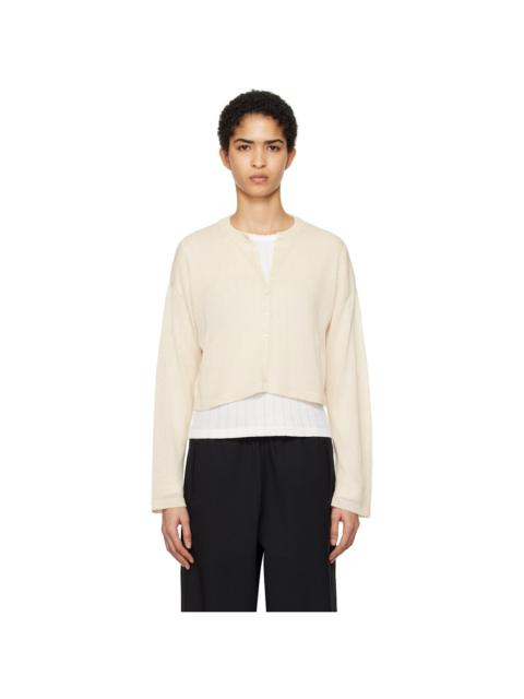 Off-White Viscose Shimmery Cardigan
