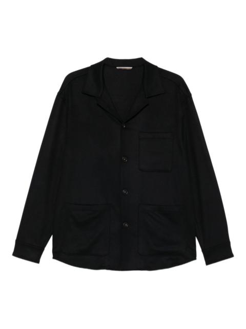 Canali patch-pocket button-down jacket