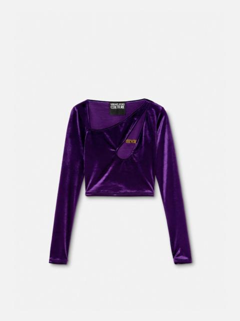 VERSACE JEANS COUTURE Velvet Cutout Crop Top