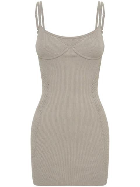 Dion Lee Serpent lace-panel ribbed-knit minidress