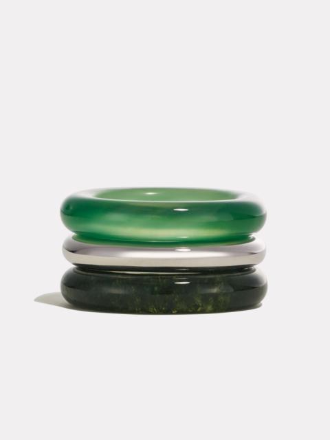 By Pariah Stack_Stone Trilogy Stack Green Chalcedony & Moss Agate