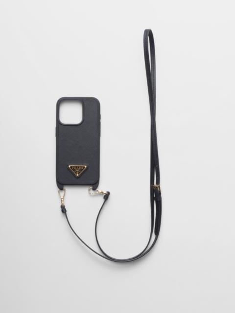 Prada Saffiano leather cover for iPhone 15 Pro