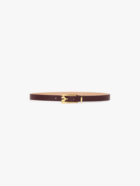 Victoria Beckham Dorian Pin Buckle Belt In Burgundy Smooth Leather
