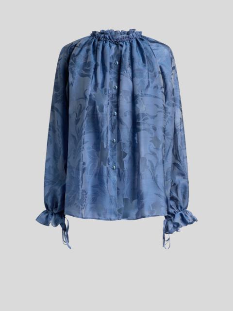 Etro SILK JACQUARD SHIRT WITH FIL COUPÉ FLORAL MOTIF
