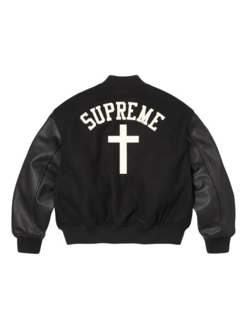 Supreme Supreme SS26 Cross Varsity Jacket 'Black' SUP-SS26-155-BLK