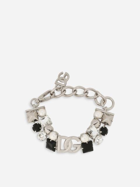 Dolce & Gabbana Bracelet with rhinestones and DG logo