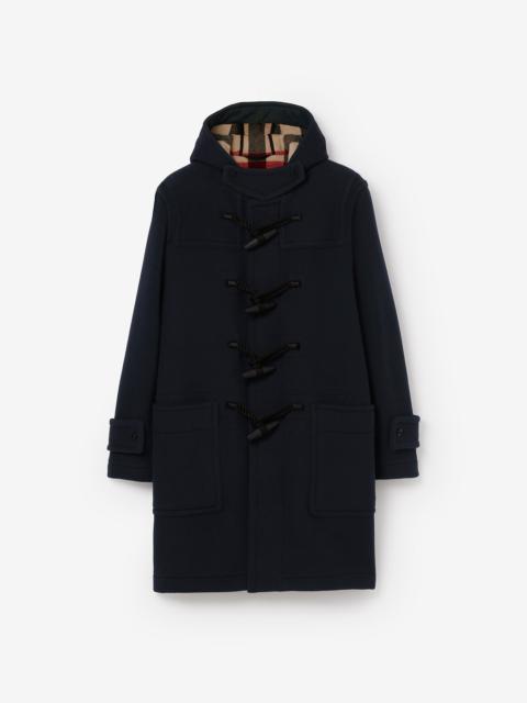Burberry Check-lined Technical Wool Duffle Coat