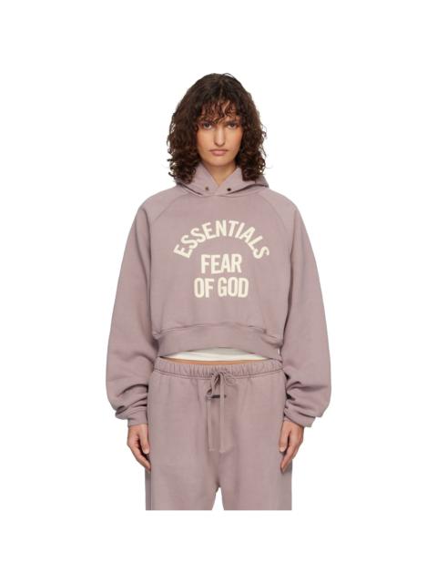 ESSENTIALS Purple Campus 90's Cropped Raglan Hoodie