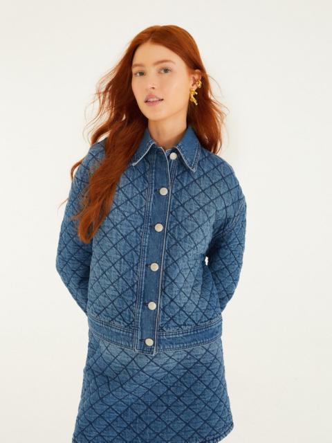 Denim Quilted Mini Skirt