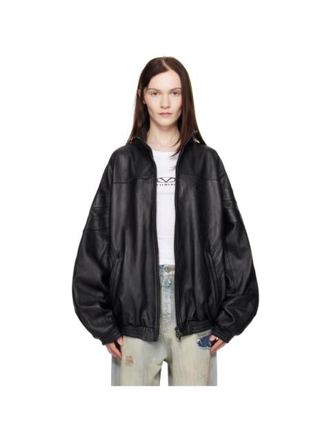 VETEMENTS Black Tracksuit Leather Jacket