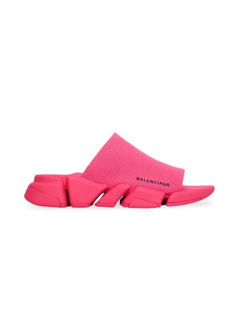 BALENCIAGA Women's Speed 2.0 Recycled Knit Slide Sandal in Fluo Pink
