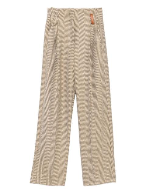 forte_forte herringbone pleated trousers
