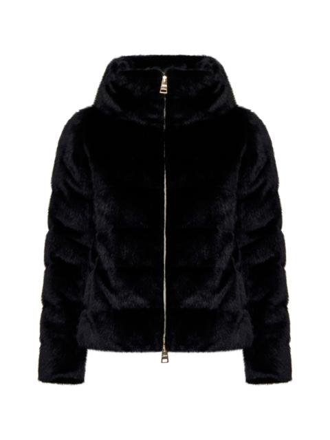 Herno Quilted faux fur down jacket
