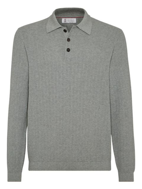 Brunello Cucinelli rib-knit polo sweater