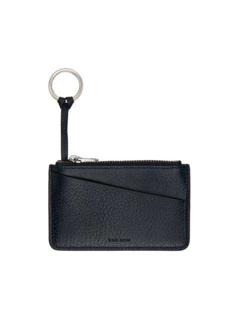 The Row Navy Zipped Keychain Wallet