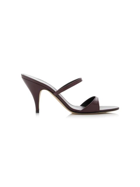 The Row Vika Leather Sandals burgundy