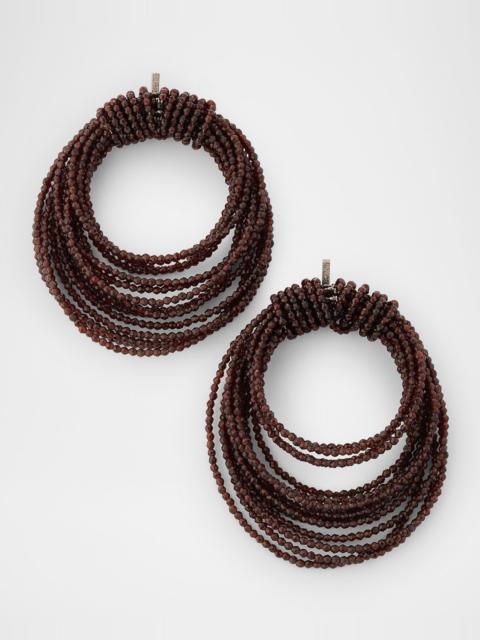 Brunello Cucinelli Tiered Multi-Strand Drop Earrings