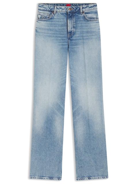 HUGO WIDE-LEG JEANS IN BLUE STRETCH DENIM