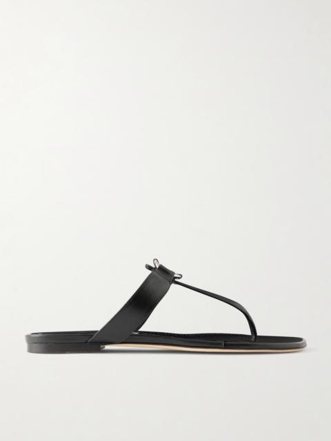 Manolo Blahnik Mionasan Embellished Leather Thong Sandals