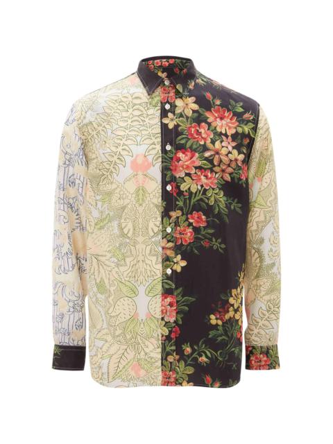 JW Anderson panelled floral print shirt