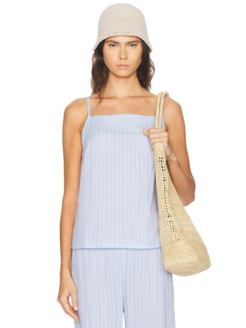 DONNI. The Eyelet Pop Shell Top
