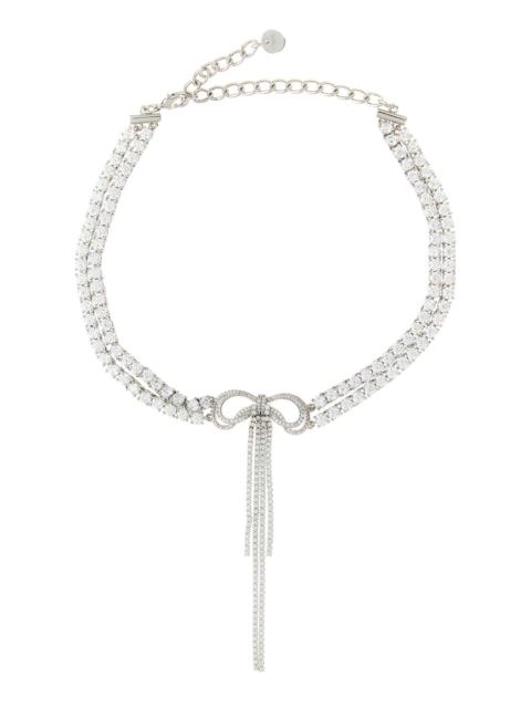 self-portrait 'Double Crystal Bow' Necklace