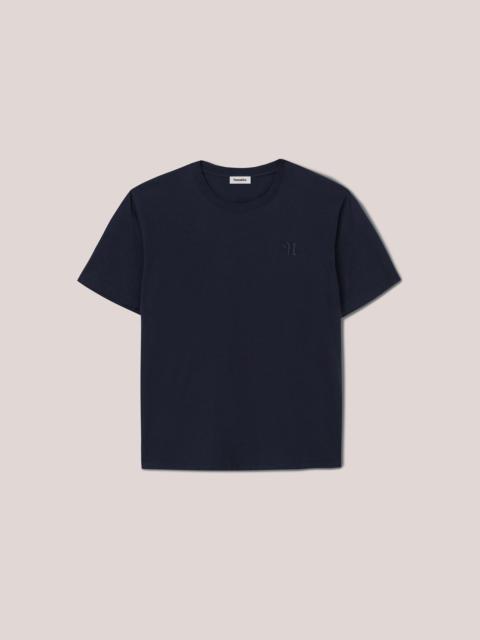 Nanushka REECE - Organic jersey monogrammed t-shirt - Navy
