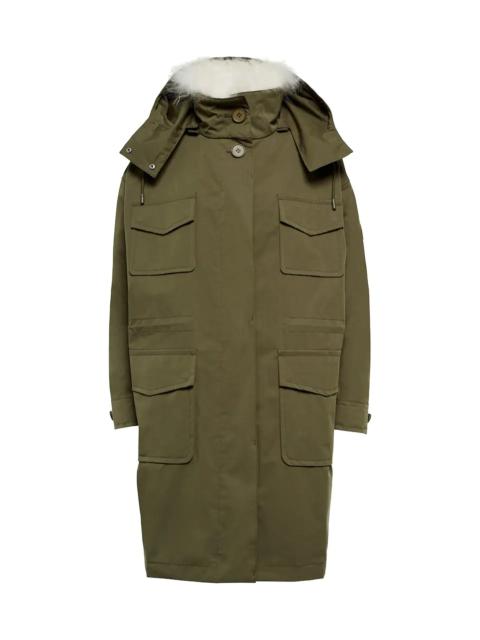 Shearling-trimmed canvas parka