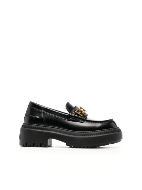 logo-lettered chunky-sole loafers