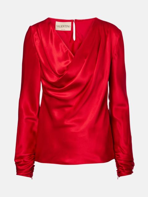 Valentino Draped silk satin top