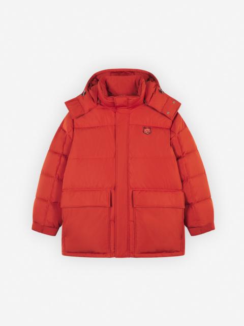 HOODED PUFFER IN NYLON WITH BOLD FOX HEAD PATCH