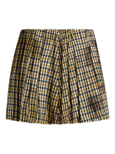 Etro gingham pleated mini skirt