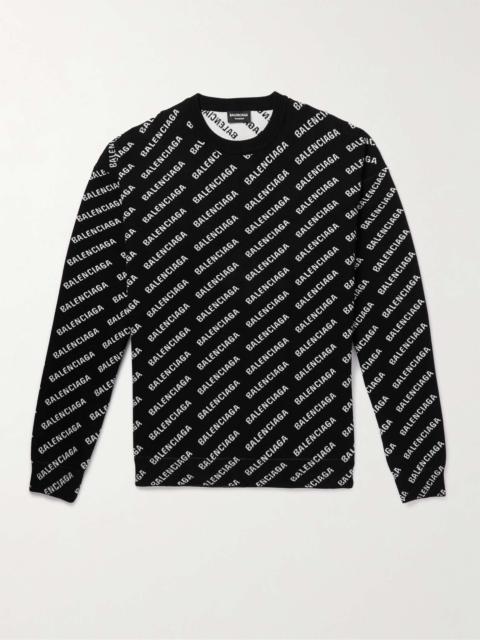 BALENCIAGA Logo-Jacquard Knitted Sweater