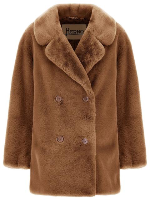 Herno CAPPOTTO DOPPIOPETTO IN ECOPELLICCIA