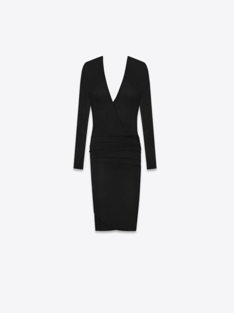 SAINT LAURENT cut-out dress in jersey voile