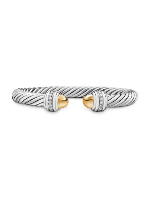 DAVID YURMAN Women's Classic Cable Bracelet in Sterling Silver - Gold Dome