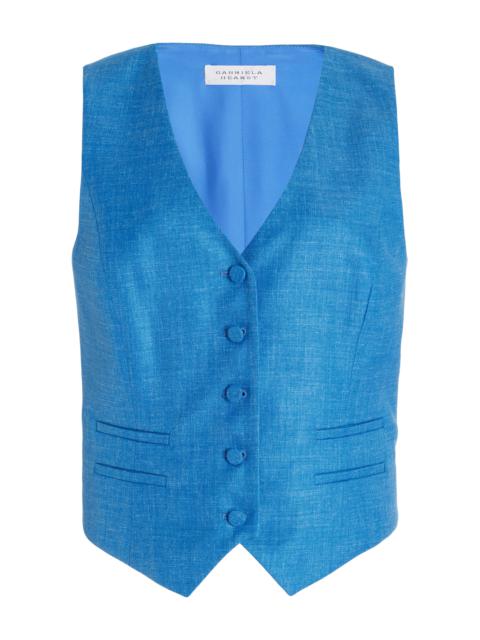 GABRIELA HEARST Coleridge Vest in Silk Wool with Linen