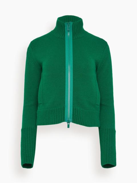 Wool Knit Blouson in Green