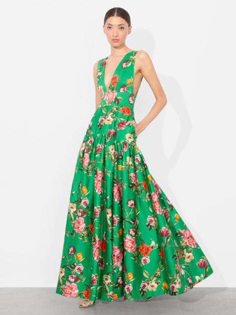 Alice + Olivia LILA HALTER STRUCTURED MAXI DRESS