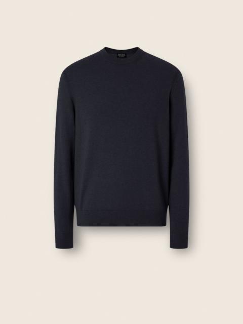 ZEGNA NAVY BLUE OASI CASHMERE CREWNECK