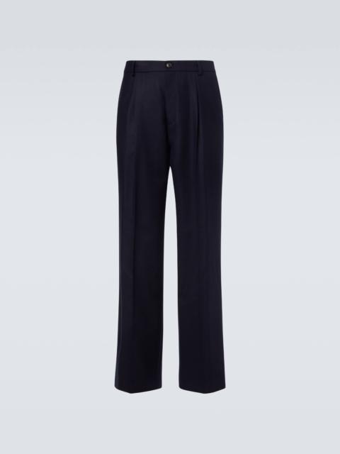 Dries Van Noten Wool flannel wide-leg pants