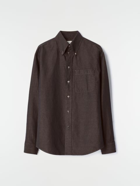 Lemaire BUTTON-DOWN SHIRT IN LINEN AND COTTON CHAMBRAY